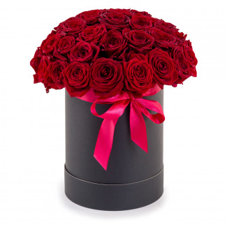 Цветы в коробке Красные розы в коробке