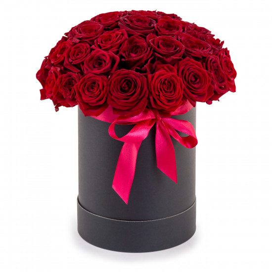Цветы в коробке Красные розы в коробке
